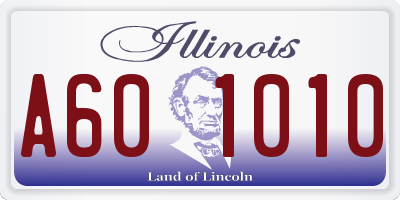 IL license plate A601010