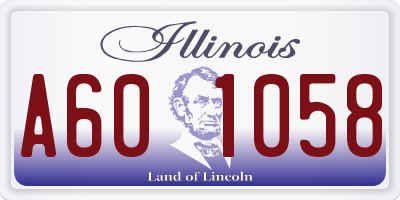 IL license plate A601058