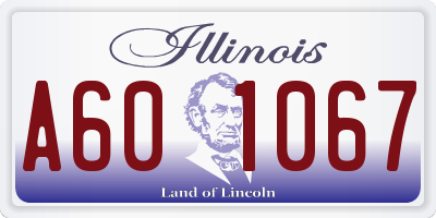 IL license plate A601067