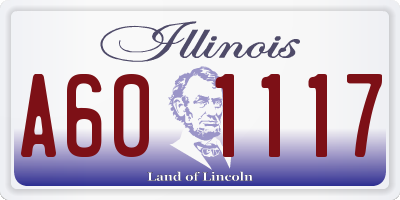 IL license plate A601117