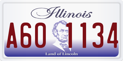 IL license plate A601134