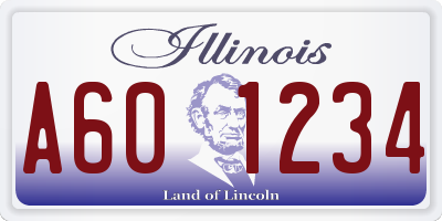 IL license plate A601234
