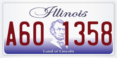 IL license plate A601358