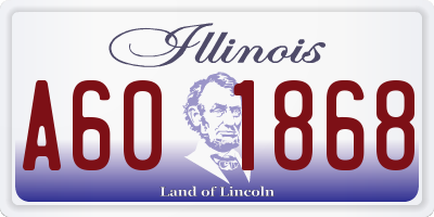 IL license plate A601868