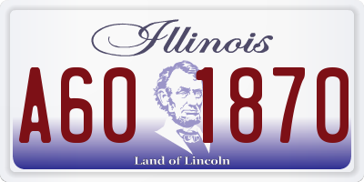 IL license plate A601870