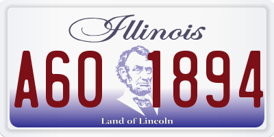 IL license plate A601894