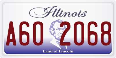 IL license plate A602068