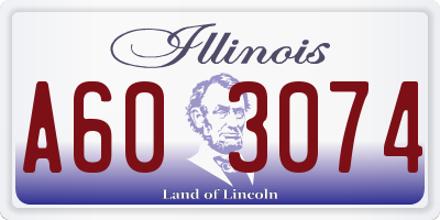 IL license plate A603074
