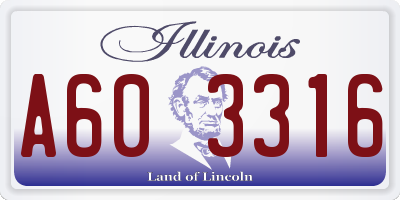 IL license plate A603316