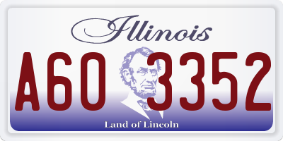 IL license plate A603352