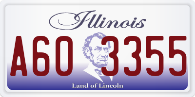 IL license plate A603355