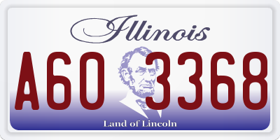 IL license plate A603368