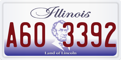 IL license plate A603392