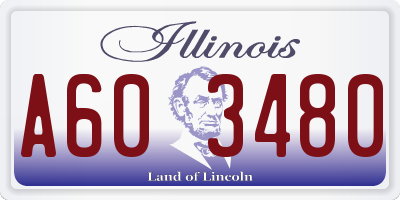 IL license plate A603480