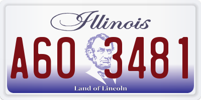 IL license plate A603481