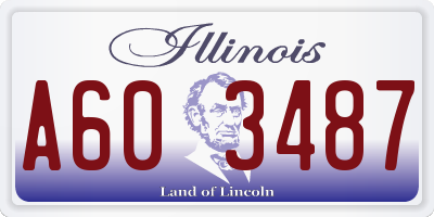 IL license plate A603487