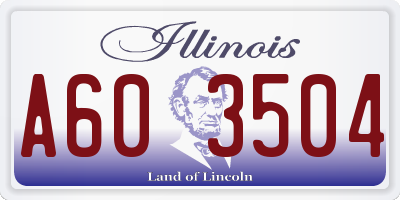 IL license plate A603504