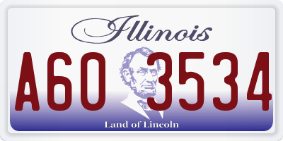 IL license plate A603534