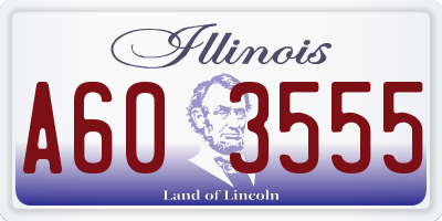 IL license plate A603555