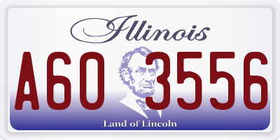 IL license plate A603556