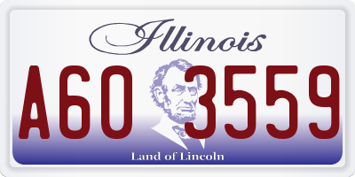 IL license plate A603559