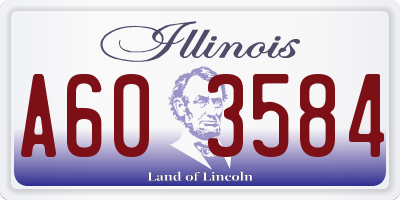 IL license plate A603584