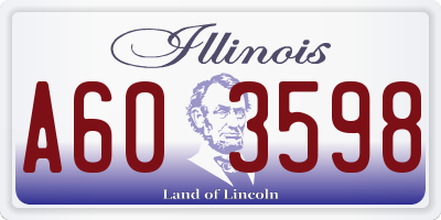 IL license plate A603598