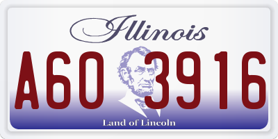 IL license plate A603916