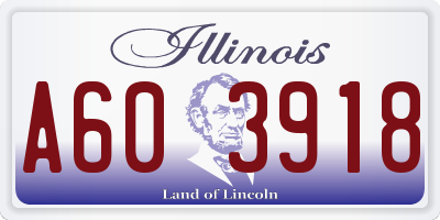 IL license plate A603918