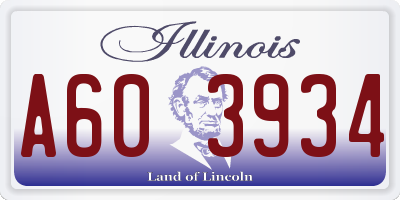 IL license plate A603934