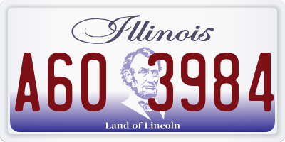IL license plate A603984