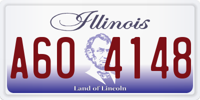 IL license plate A604148
