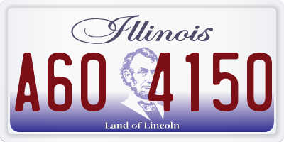 IL license plate A604150