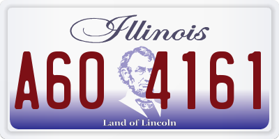 IL license plate A604161