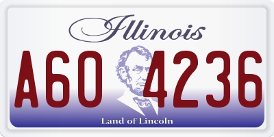 IL license plate A604236