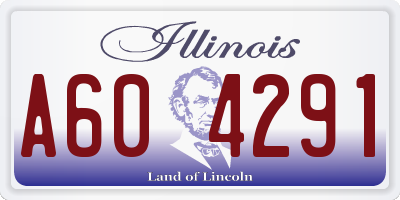 IL license plate A604291