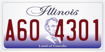 IL license plate A604301