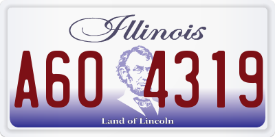 IL license plate A604319