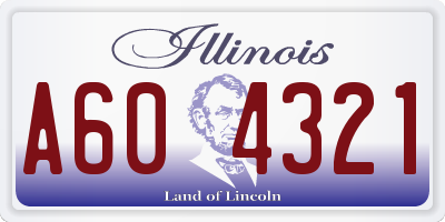 IL license plate A604321