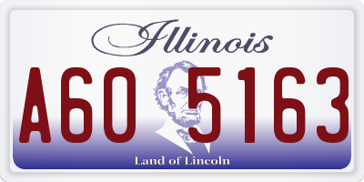 IL license plate A605163