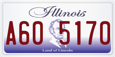 IL license plate A605170