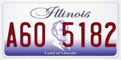 IL license plate A605182