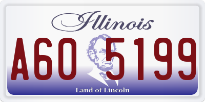 IL license plate A605199