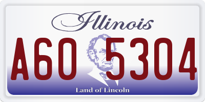 IL license plate A605304