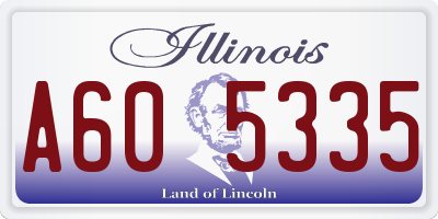 IL license plate A605335