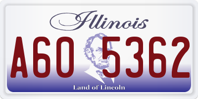 IL license plate A605362