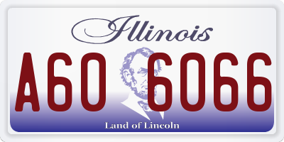 IL license plate A606066