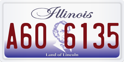 IL license plate A606135
