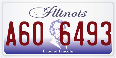 IL license plate A606493