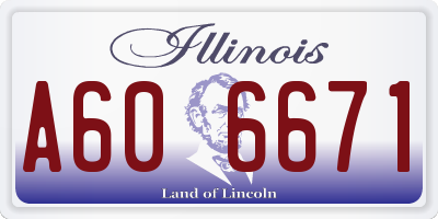 IL license plate A606671